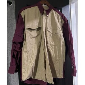 Men's Natural Issue color block button‎ up size large